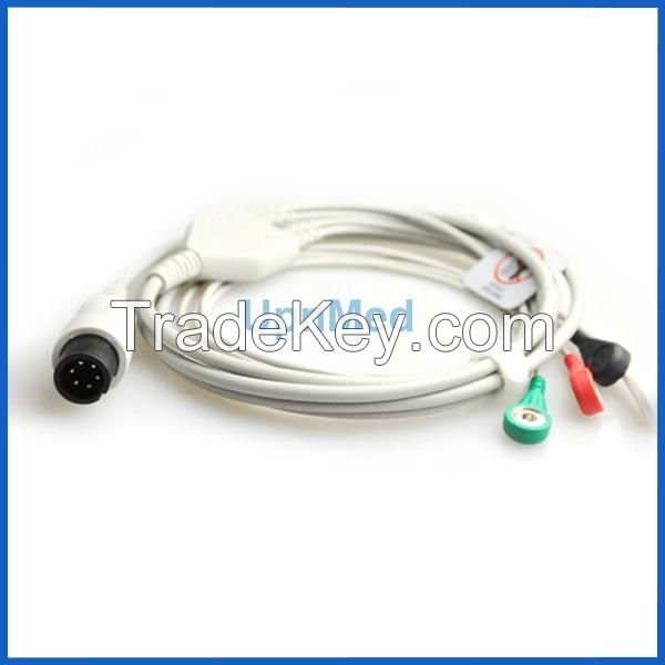 IVY 4 lead ECG cable with leadwires,6pin