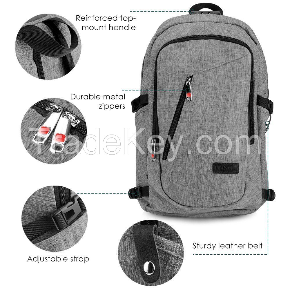Anti Theft Business Laptop Backpack with USB Charging Port, Water Resistant Backpack for Men&Women Laptop Notebook