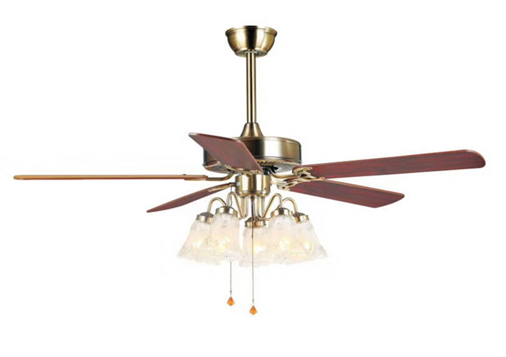 Top sell combo lighting style classical home Copper material chandelier fan