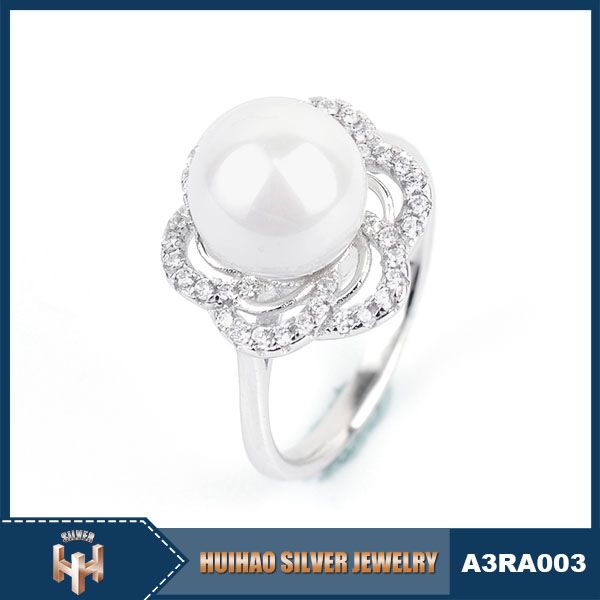 Wedding Pearl Rings For Women 925 Sterling Silver Ring