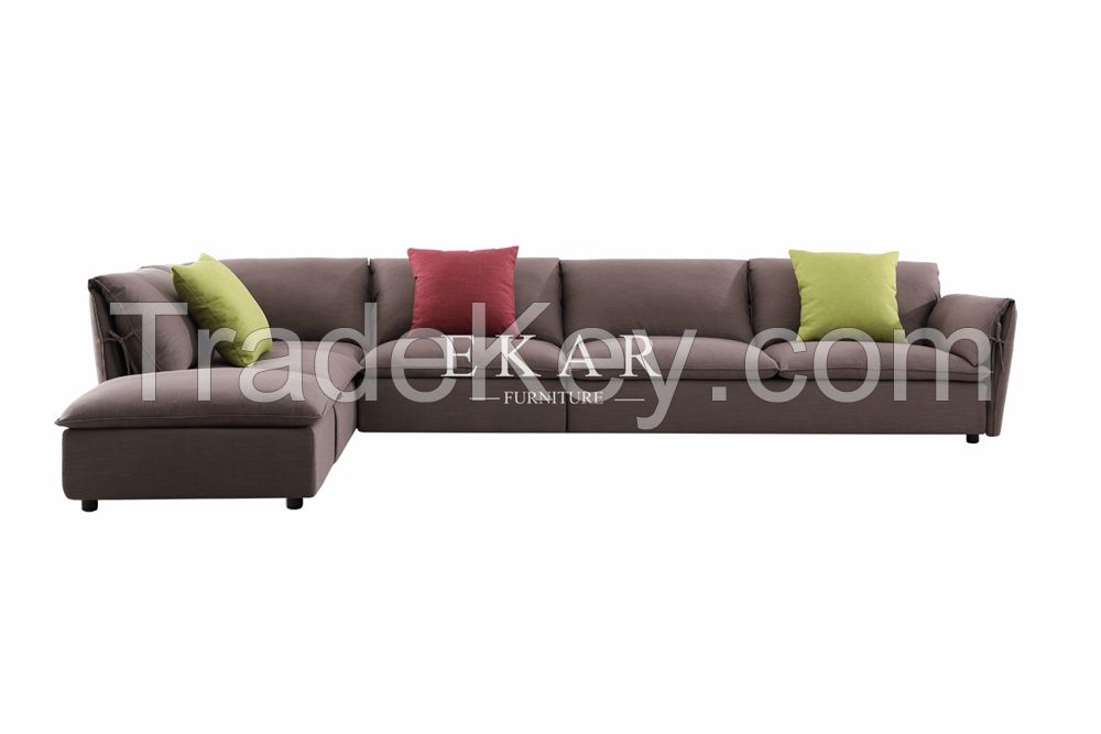 Furniture Living Room 3+2+1 Seater Soft Fabric Sofa Set Designs