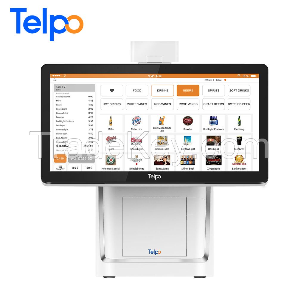 Telpo C1 thermal printer touch screen pos system cashier machine for restaurant