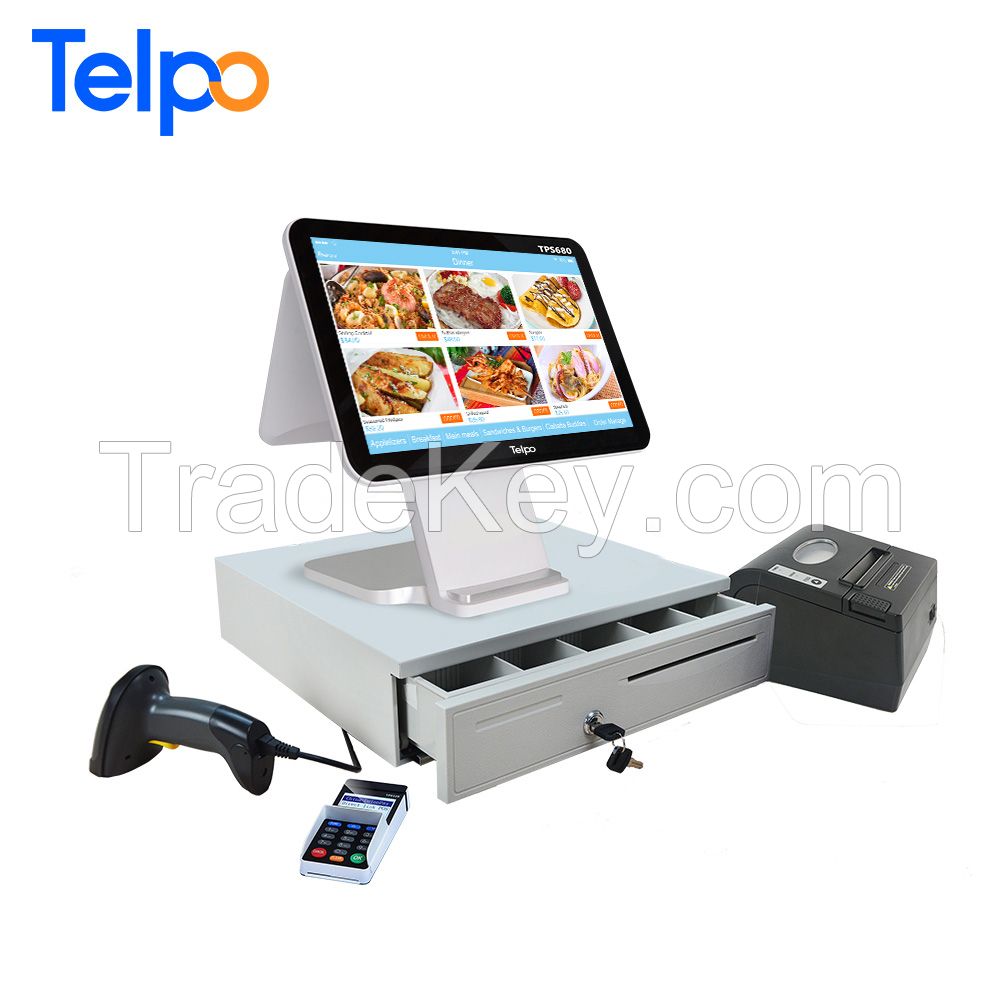 Telpo TPS680 15.6 inch touch screen cashier machine restaurant pos cash register