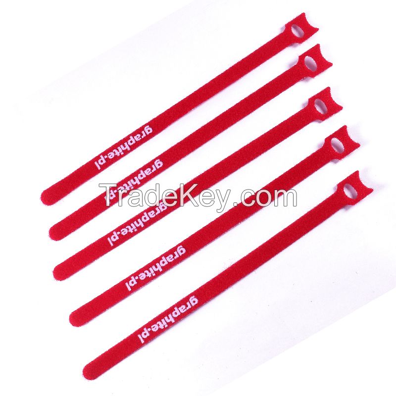 Huazheng Custom Size Wrap Customized Hook And Loop Logo Printed Back To Back Roll Strong Sticky Hook And Loop Cable Tie