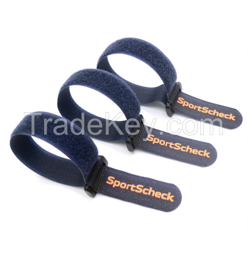 High Sticky Custom Print Custom Printed Logo Nylon Adjustable Hook And Loop Cable Tie