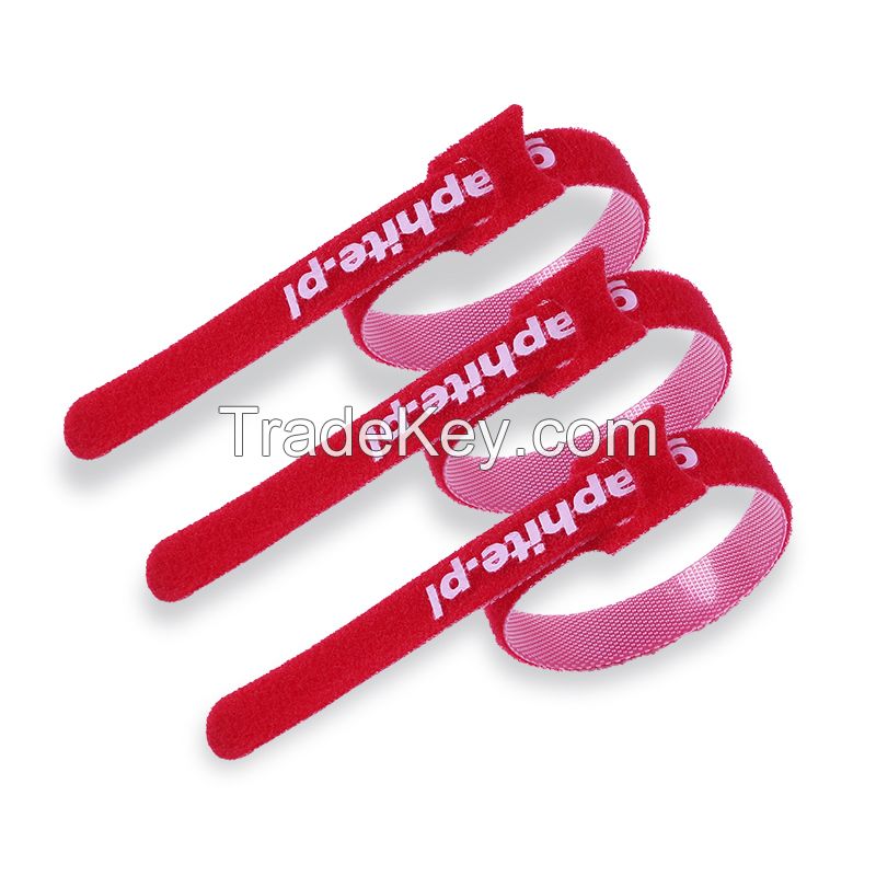 Huazheng Custom Size Wrap Customized Hook And Loop Logo Printed Back To Back Roll Strong Sticky Hook And Loop Cable Tie