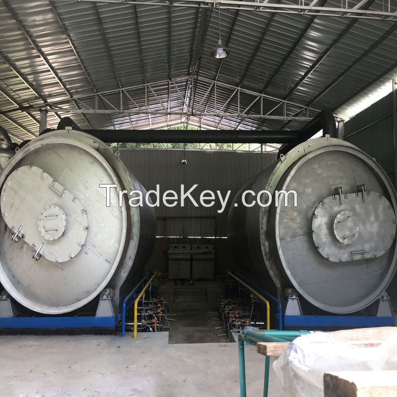 10 ton Waste Tyre Pyrolysis to Fuel Oil Equipment Scrap Tire Recycling Machine