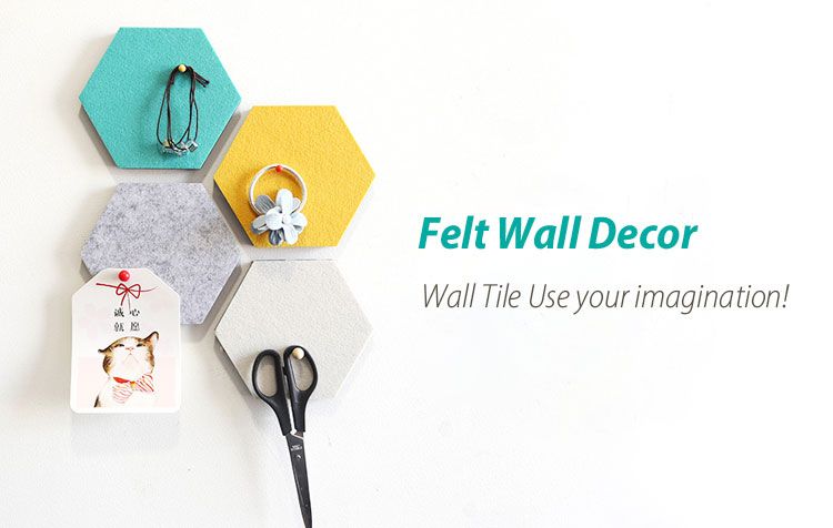 Felt Wall Decor Set OF 10 Felt Hexagon for Home Dector