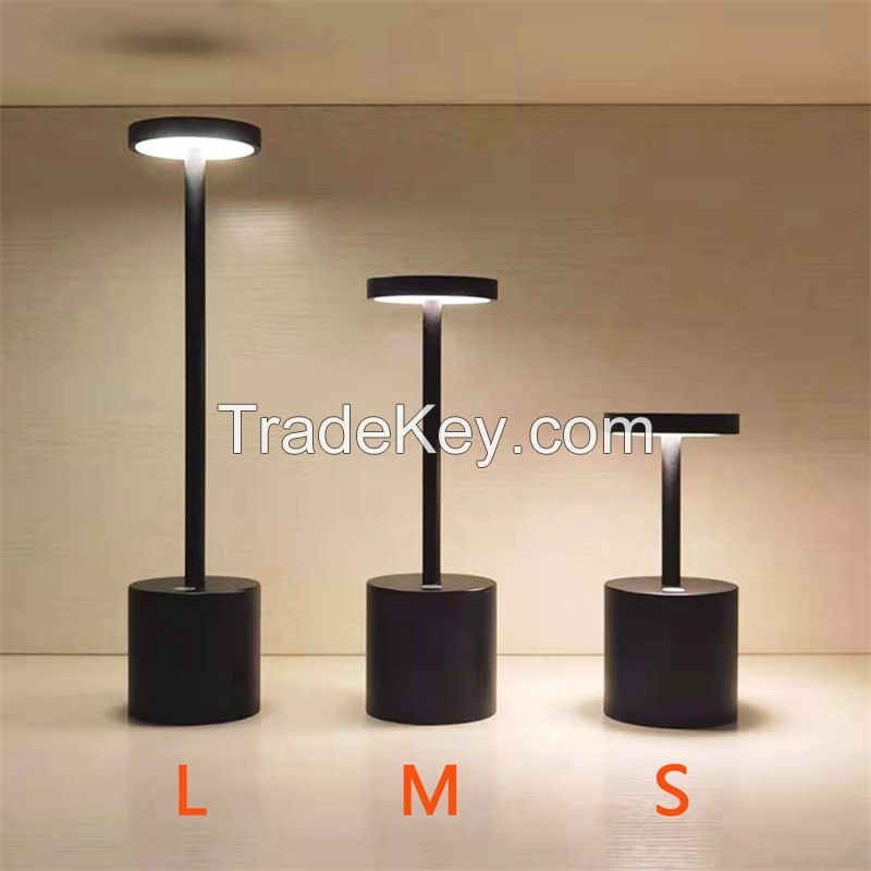 Amazon hot selling Aluminium LED dining table lamp KTV bar restaurant cordless lamp light with rechargeable battery