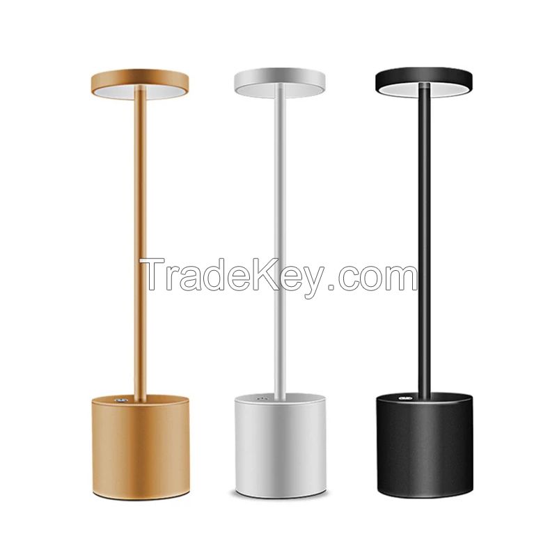 Amazon hot selling Aluminium LED dining table lamp KTV bar restaurant cordless lamp light with rechargeable battery