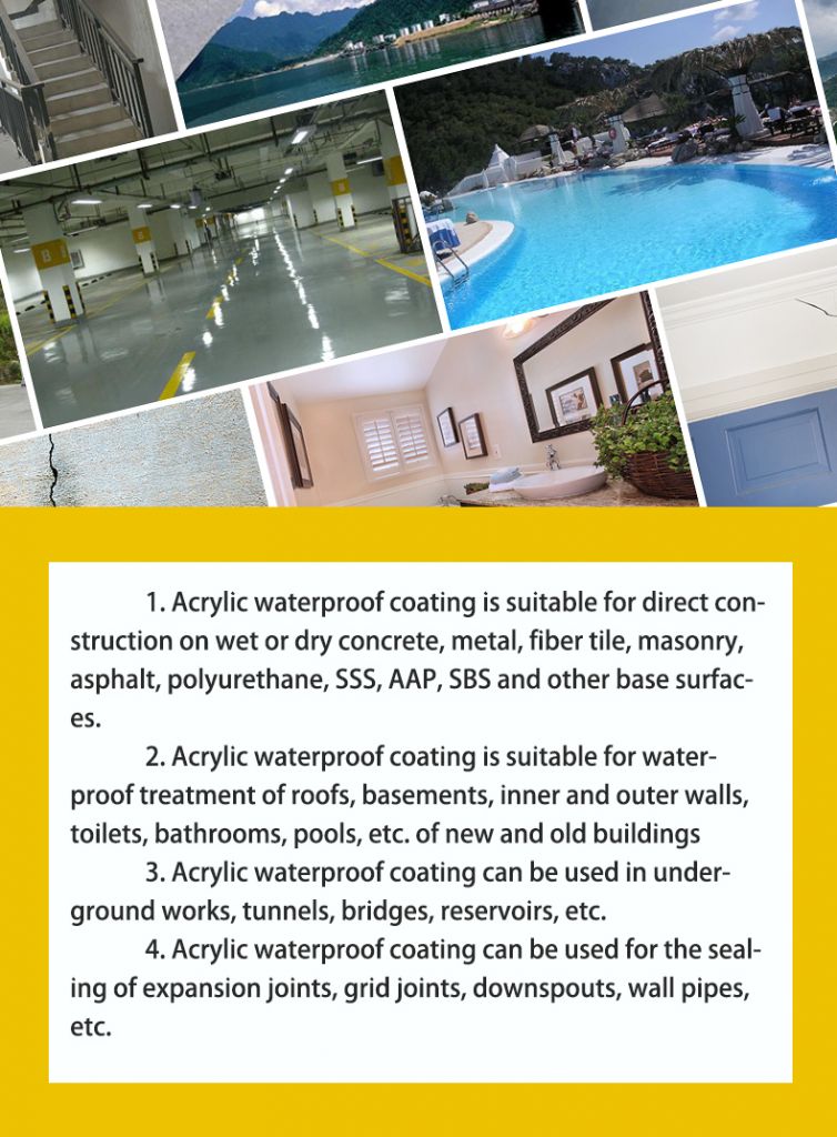 Wholesale CABERRY factory construction metal roof acrylic waterproof coating liquid waterproofing agent