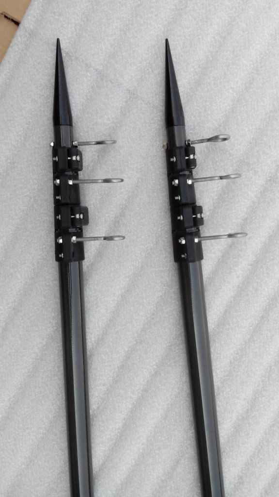 15 foot corrosion resistant carbon fiber rigged Poles for Boat outrigger