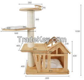 Empty realm solid wood cat climbing frame base model