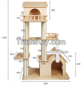 Garden Road Cat Climbing Frame HYD-1 (Solid Wood Grain) YC01-01-6554-02