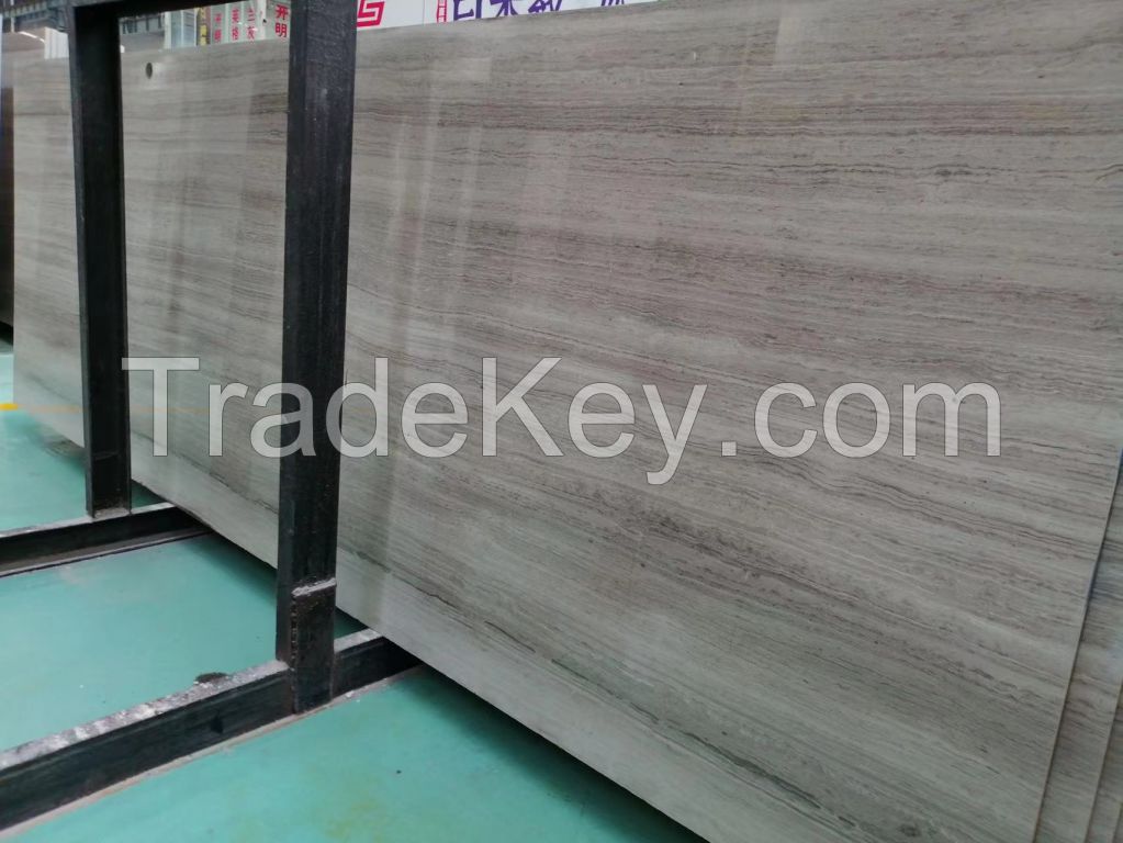 China Grey  wooden marble slab 