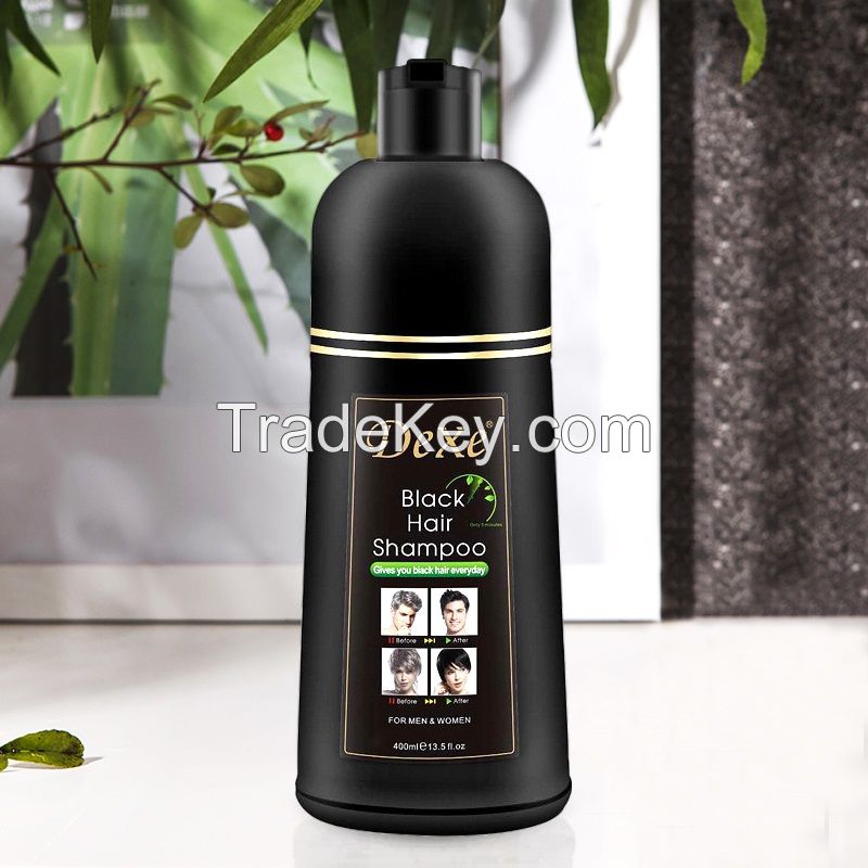 Dexe black hair dye shampoo pump 2 in 1 bottle private label OEM