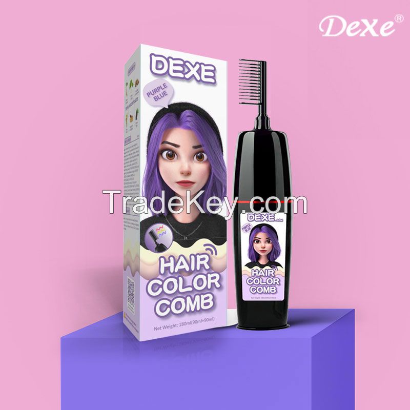 Dexe hair color dye shampoo comb 2 in 1 bottle private label OEM