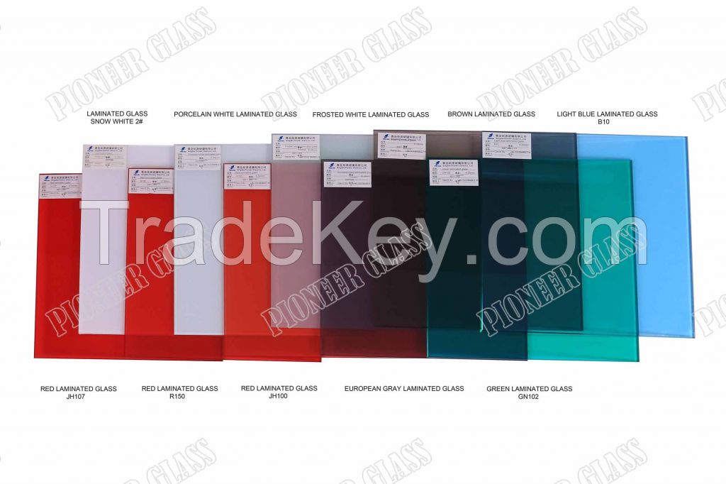 Color laminated glass