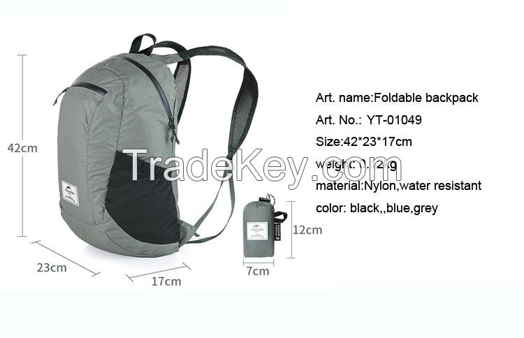 ultralight waterproof nylon foldable backpack