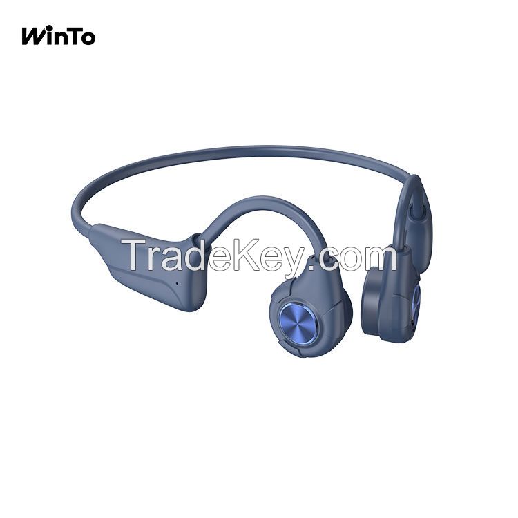 Winto 2022 New Arrival IPX7 Waterproof Bone conduction headphones with Open Ear design, for Jogging, Cycling, Education, Sports. etc