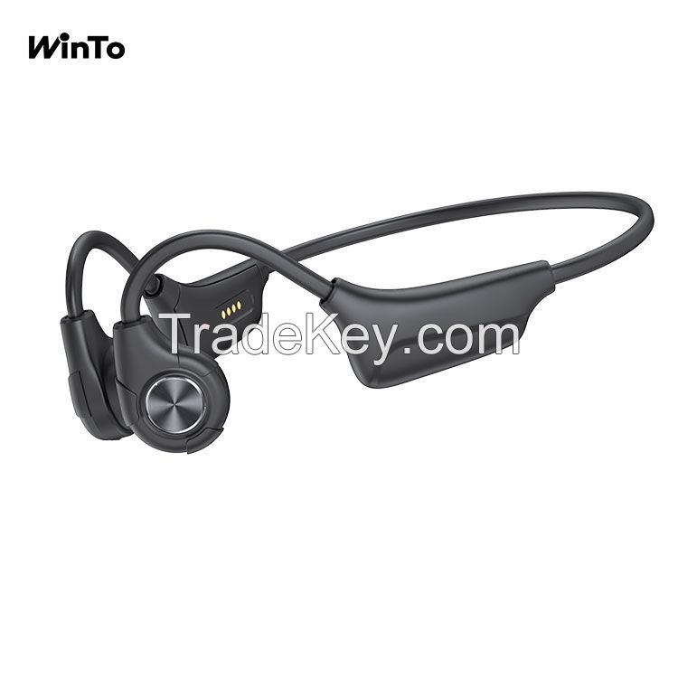 Winto BC200 IPX7 Waterproof Bone Conduction Headphones, Magnetic Charging, for Sports Headphone