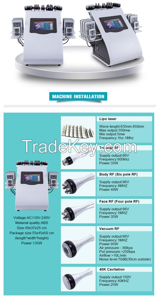 China Factory Price 6 in 1 Slimming Machine Cellulite Removal Weight Loss Beauty Equipment For SPA Salon