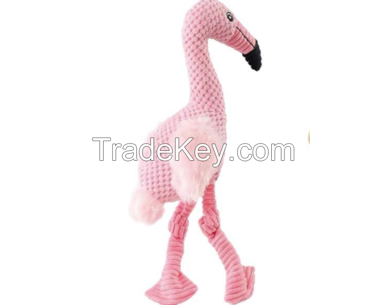 Stuffed Plush Dog Toy Pet Toy- Flamingo