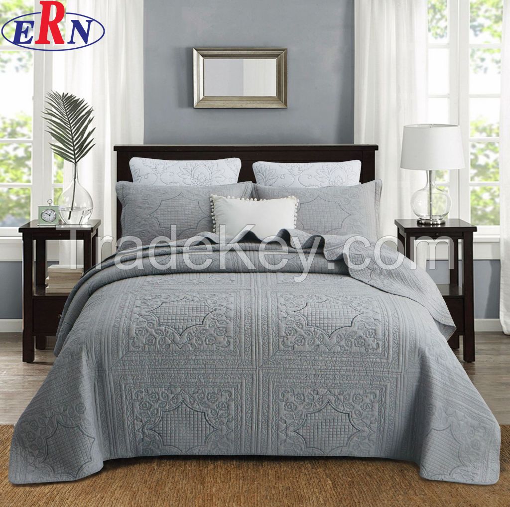 Bedding Quilt Set Floral Patchwork 100% Cotton Reversible Coverlet, Bedspread