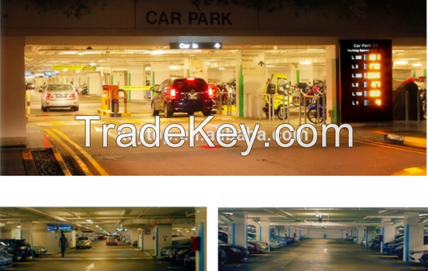 Automatic Car Parking Management with Integrated Ultrasonic Sensor and LED Indicator