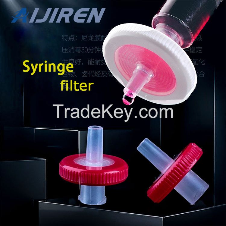Free sample Aijiren 13mm 0.22um Nylon Membrane HPLC syringe filter for