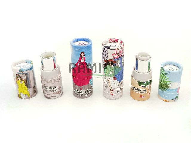 Lipstick Tube Packaging Art paper Luxury Private Label Custom Ombre Cardboard Lip Gloss Boxes Paper Tube Packaging