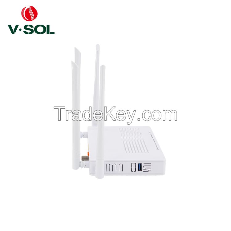 VOL Dual Mode Router Fiber Optics Xpon Onu 2GE+1POTS+WiFi+CATV Ont