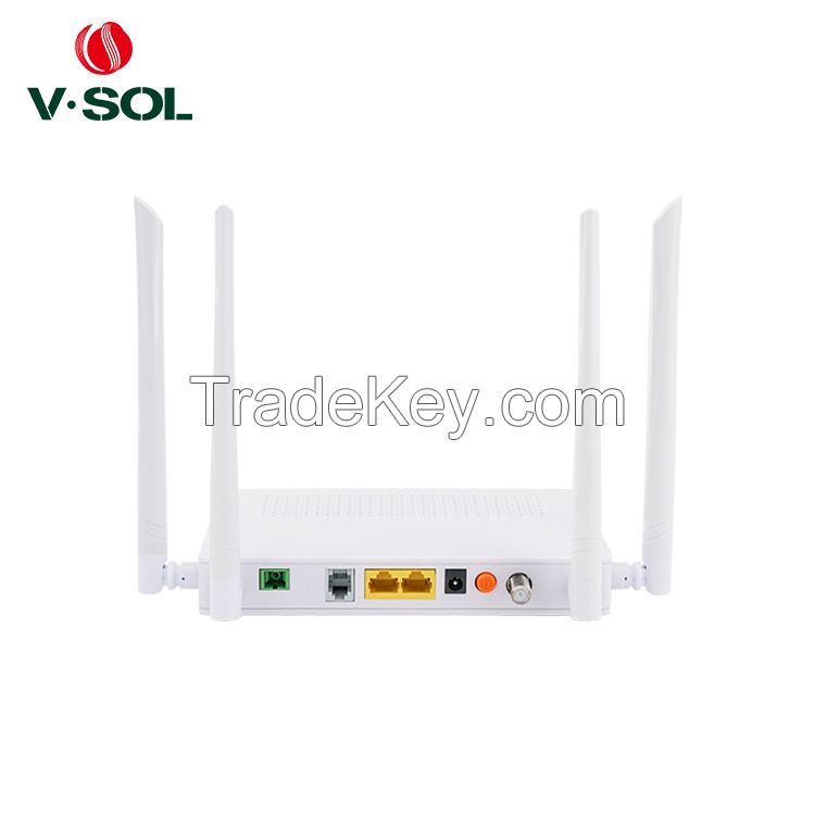 VOL Dual Mode Router Fiber Optics Xpon Onu 2GE+1POTS+WiFi+CATV Ont