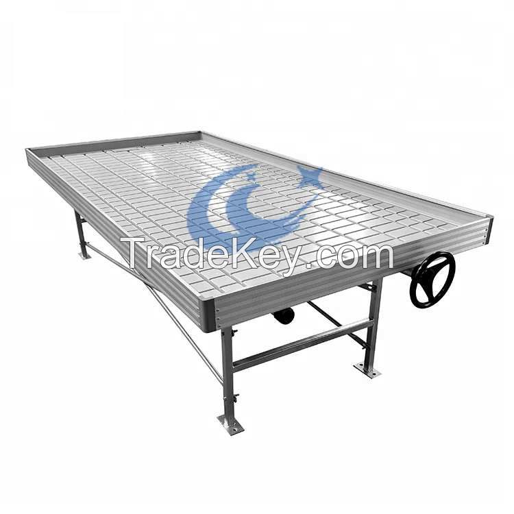 Greenhouse bench with galvanized leg and aluminium alloy frame