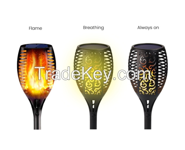 Favorable Outdoor Decoration LED Solar Lights Waterproof Solar Garden Torches Flame Effect Light