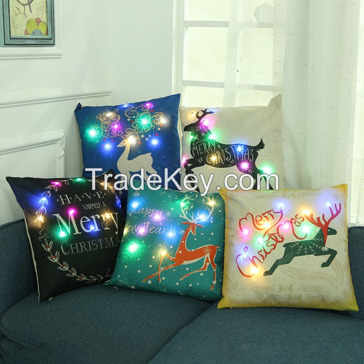 Christmas LED light Pillow Case
