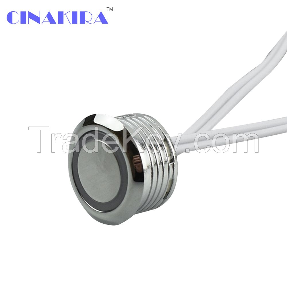 Small Recessed Dc12v 60w Mini Touch Dimmer Switch With Blue Indicate Led For Dc12v Led Cabinet Lights And Led Strips