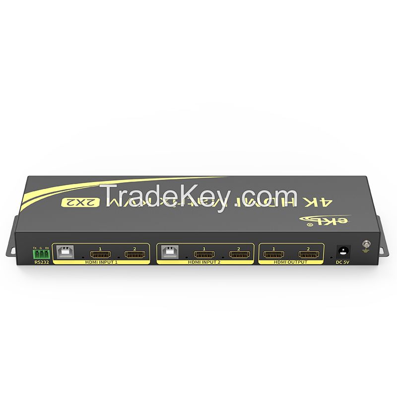 eKL-212HN HDMI KVM switch matrix 2 pc in 2 display out dual monitor kvm switch