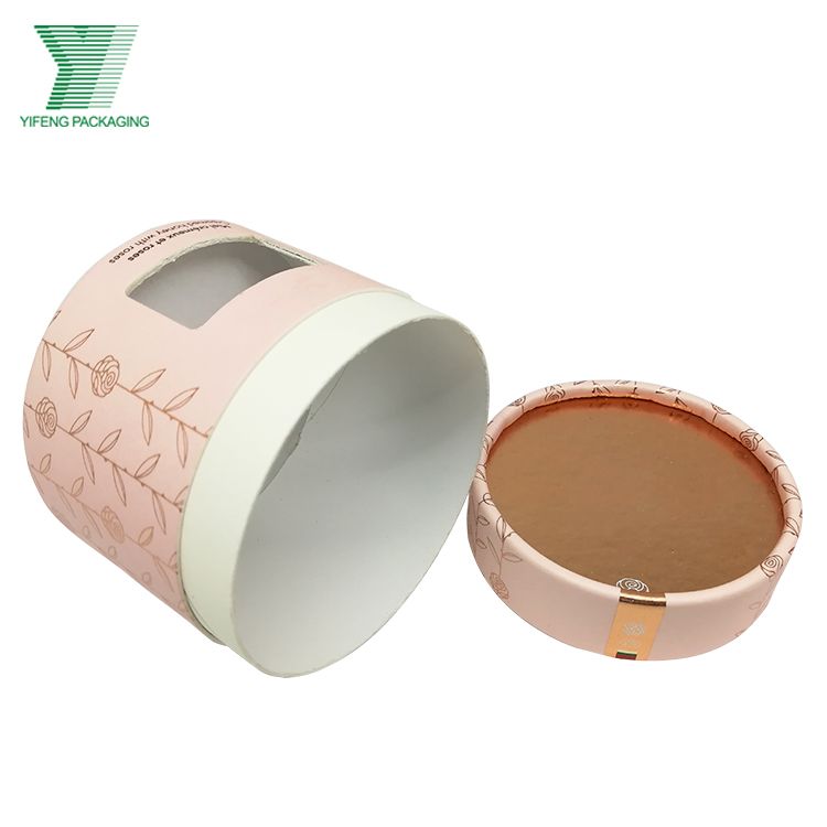 China suppliers wholesale customized logo printing Morocco essential oil cylinder packaging scented candle round cardboard box with transparent window