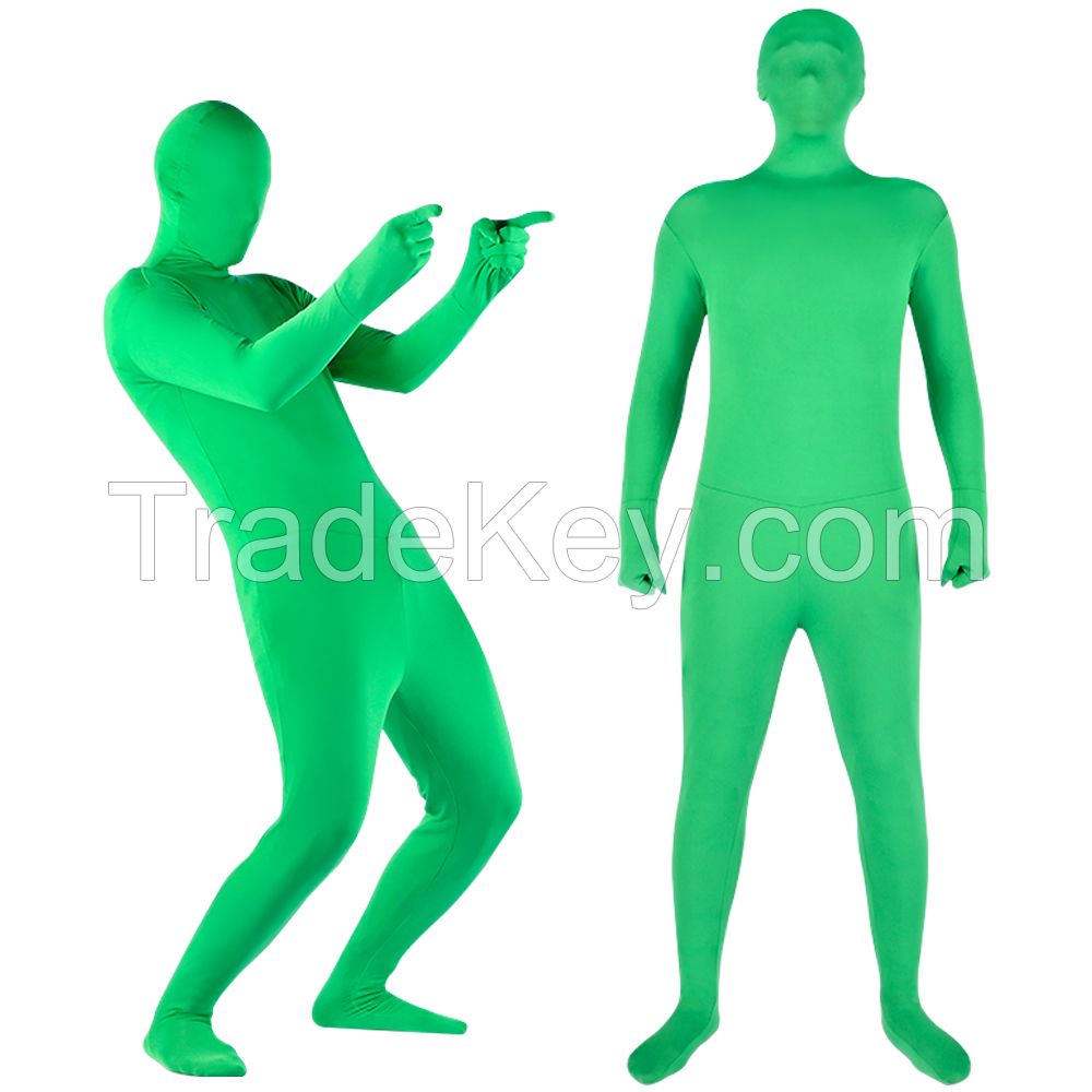 Stretchy Body Green Screen Suit Video Chroma Key Comfortable Background Invisible Effect Tight Suit Bodysuit Cosplay Costumes