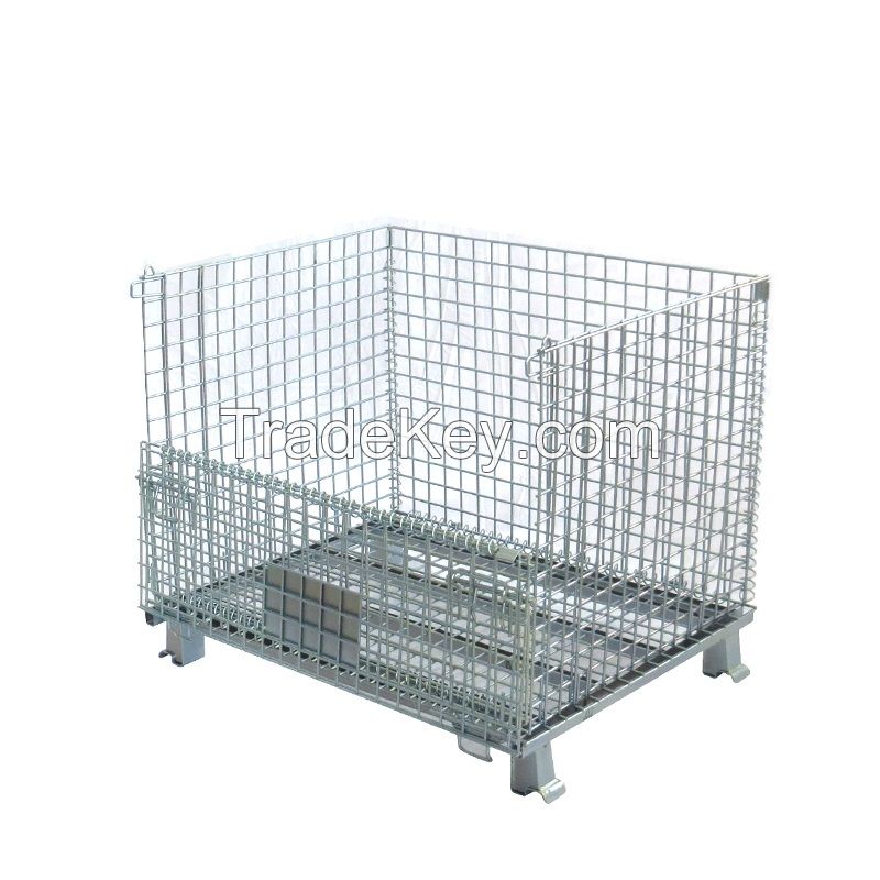 Industrial Stackable Storage Metal Folding Wire Mesh Container