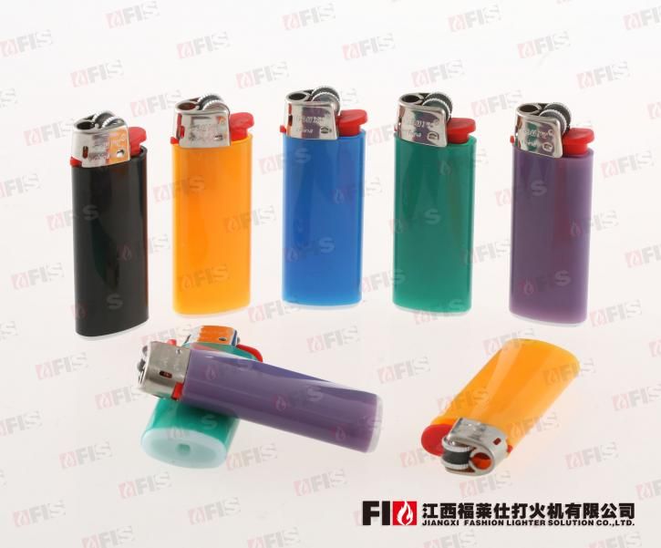 Promotion product 5 solid colors Disposable Flint Plastic gas lighter with fire adjustment