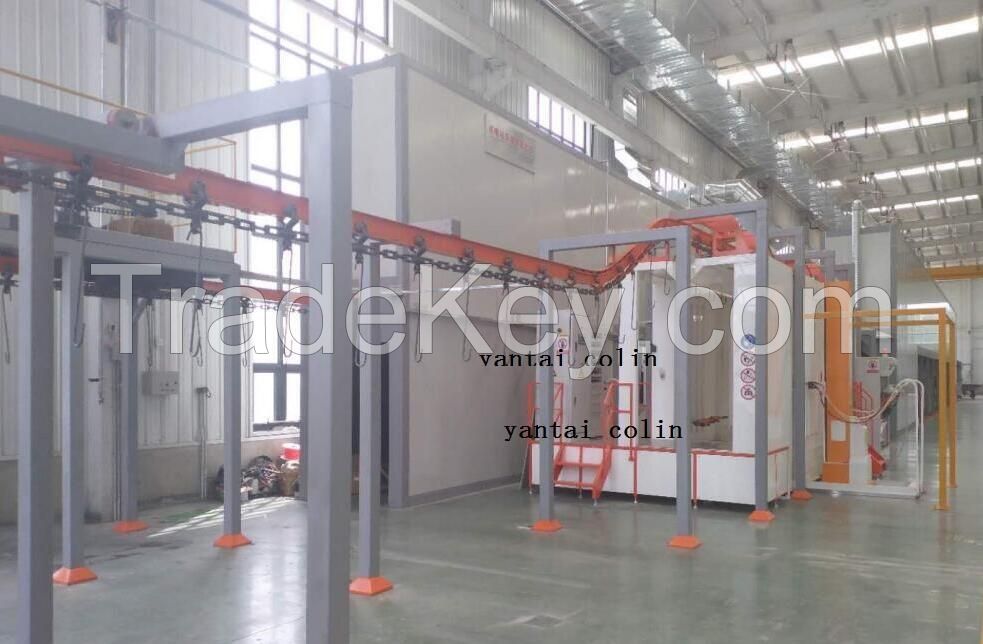 automatic powder spraying coating booth line system