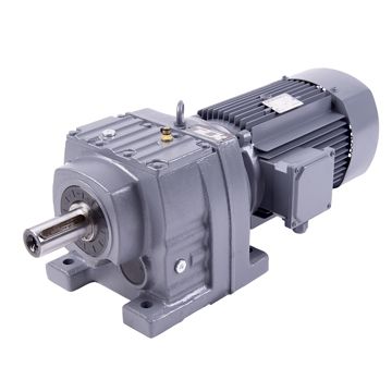 Helical geared motor reductor