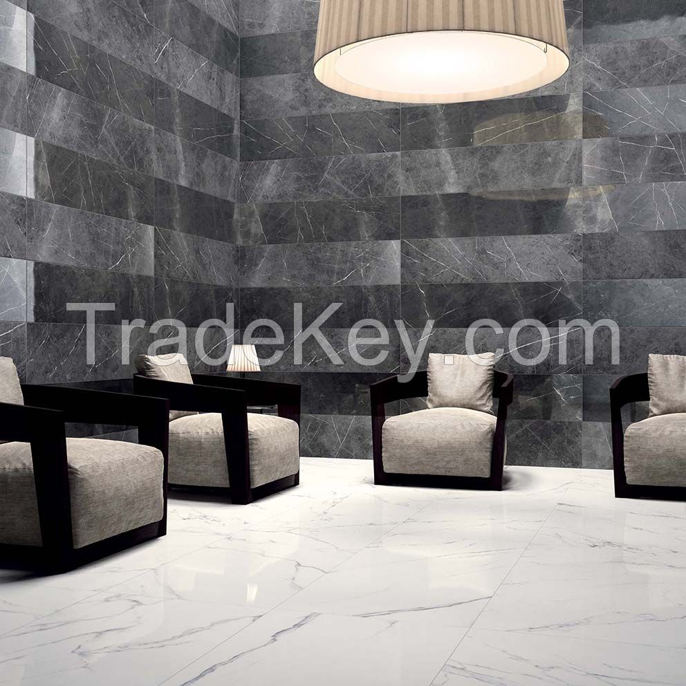 Marble floor tile