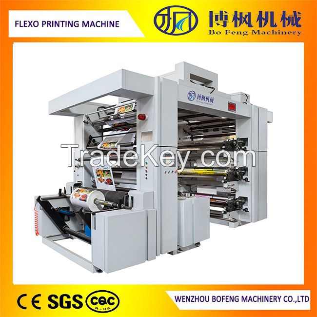 High Speed PLC Control Six Color PE/BOPP/OPP/Paper Flexographic/Flexo Printing Machine with Ceramic Roller