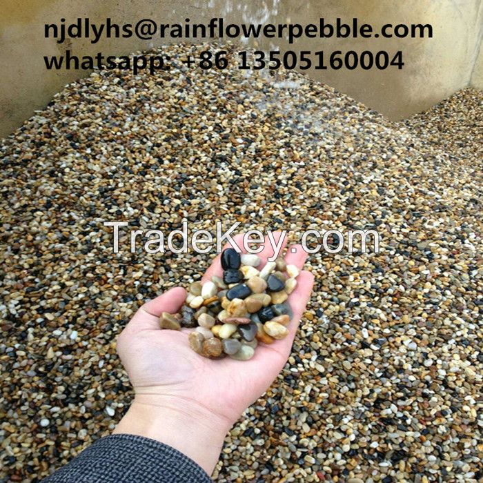 Mixed Color Pebble Stone Colored River Stone For Landscaping