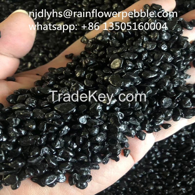 China Black Pebble Stone Gravel Chips Pebble Floor Tile