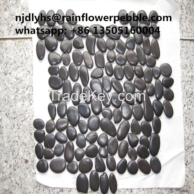 Mixed Color Tumbled Pebble Stone Colored River Stone Pebble Floor Mosaic Tile