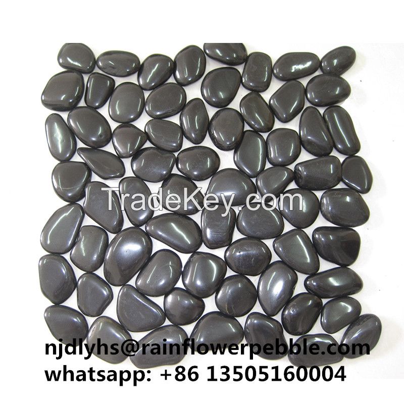 Mixed Color Tumbled Pebble Stone Colored River Stone Pebble Floor Mosaic Tile